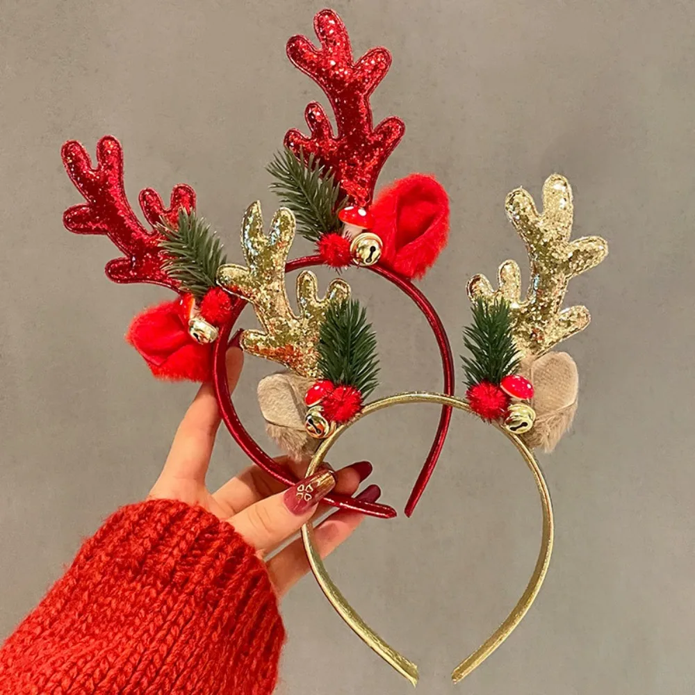 Reindeer Antlers Headband - Christmas Glitter Deer Antlers Headband Party
