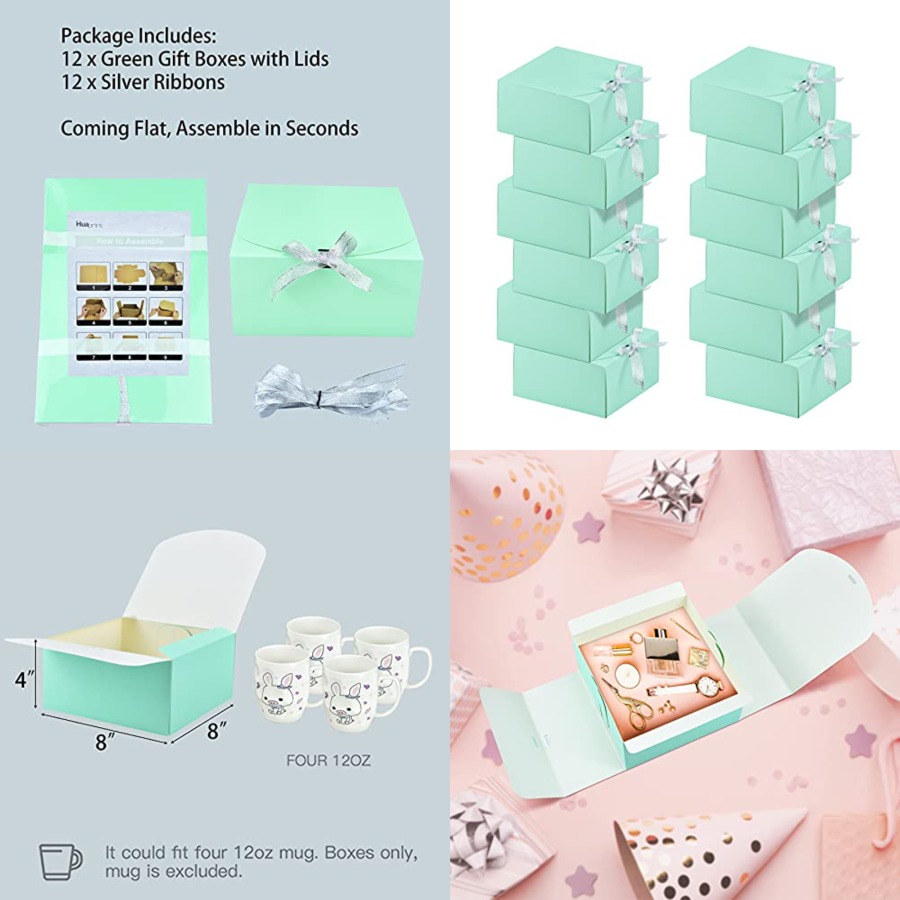 12 Sets Turquoise Green Gift B - đánh giá và giá Gift Box Wrap Set