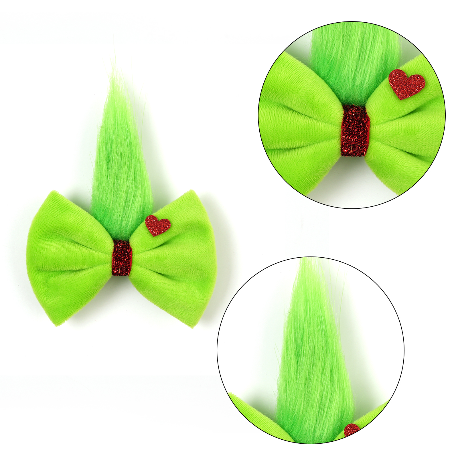 Girls Green Fur Ball  Grinch B - đánh giá và giá Ribbon Bow Gift