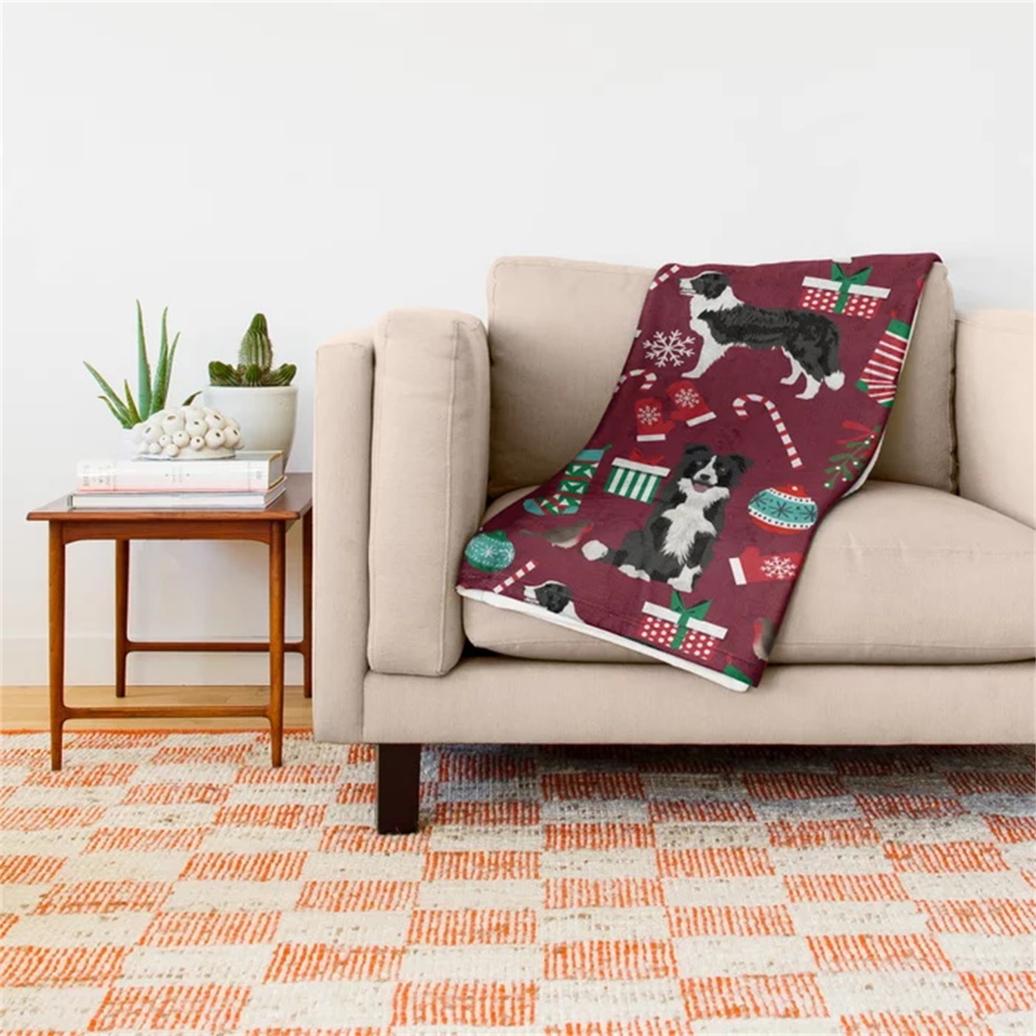 Border Collie Christmas Stocki - đánh giá và giá Christmas Throw Blanket