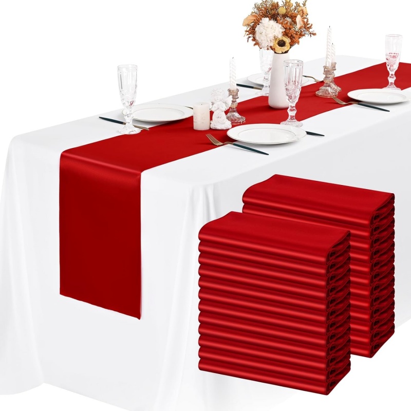 New 10-1PC Shiny Satin Banquet - đánh giá và giá Christmas Table Runner