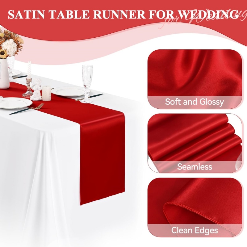 New 10-1PC Shiny Satin Banquet - đánh giá và giá Christmas Table Runner