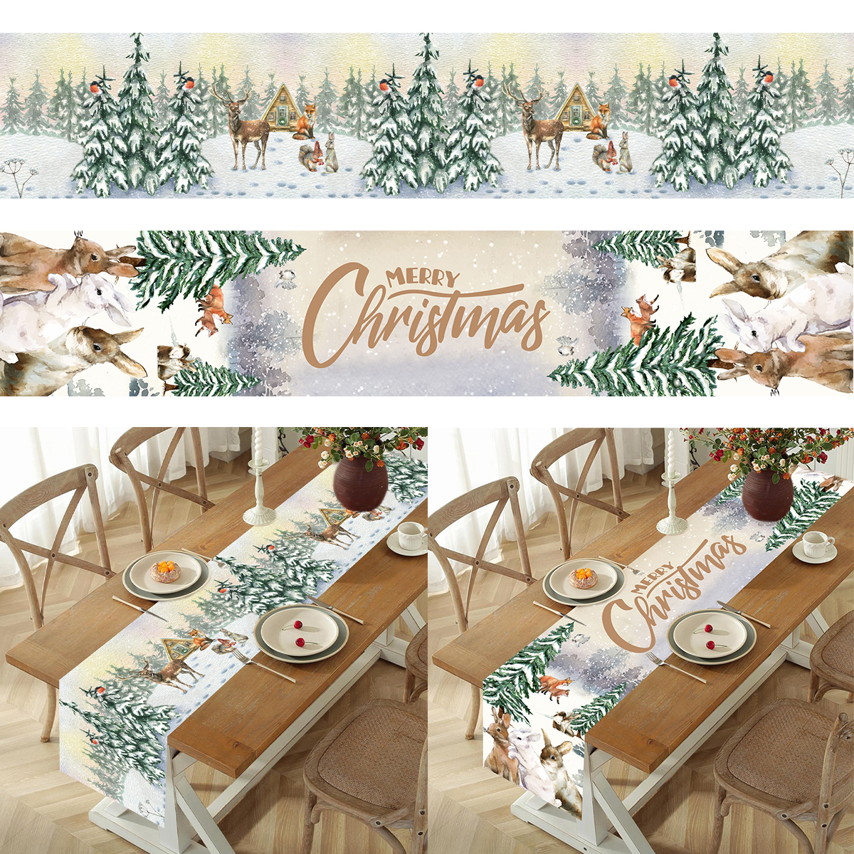 Christmas Table Runner Merry C - đánh giá và giá Christmas Table Runner