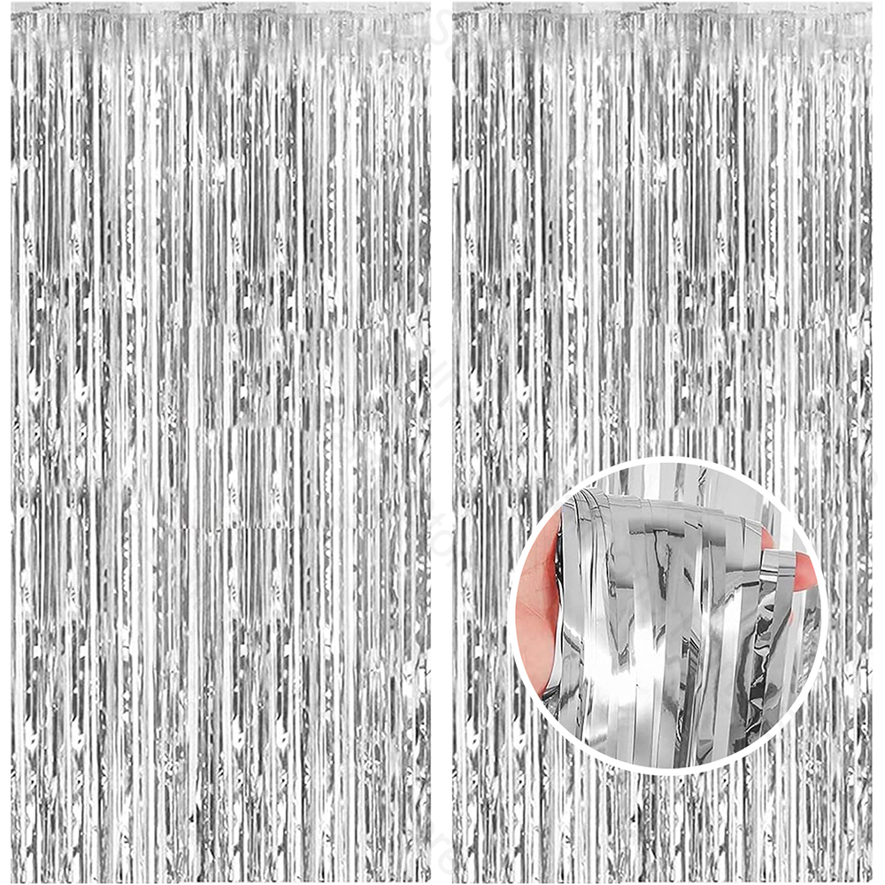 2Pack Silver Foil Curtain Back - đánh giá và giá Tinsel Garland Decoration