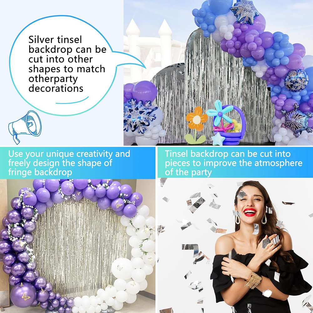 2Pack Silver Foil Curtain Back - đánh giá và giá Tinsel Garland Decoration