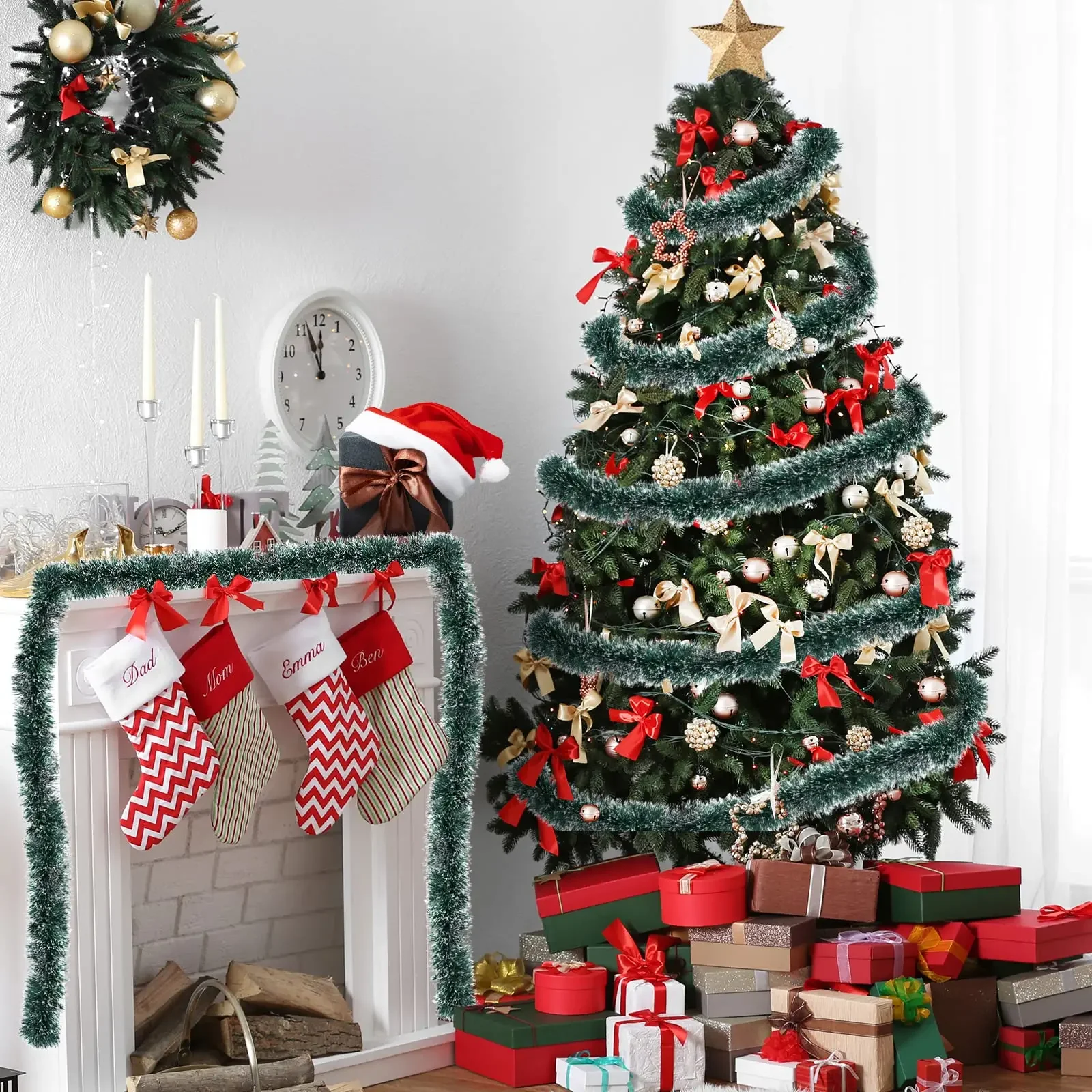 2/40m Christmas Tinsel Ribbons - đánh giá và giá Tinsel Garland Decoration