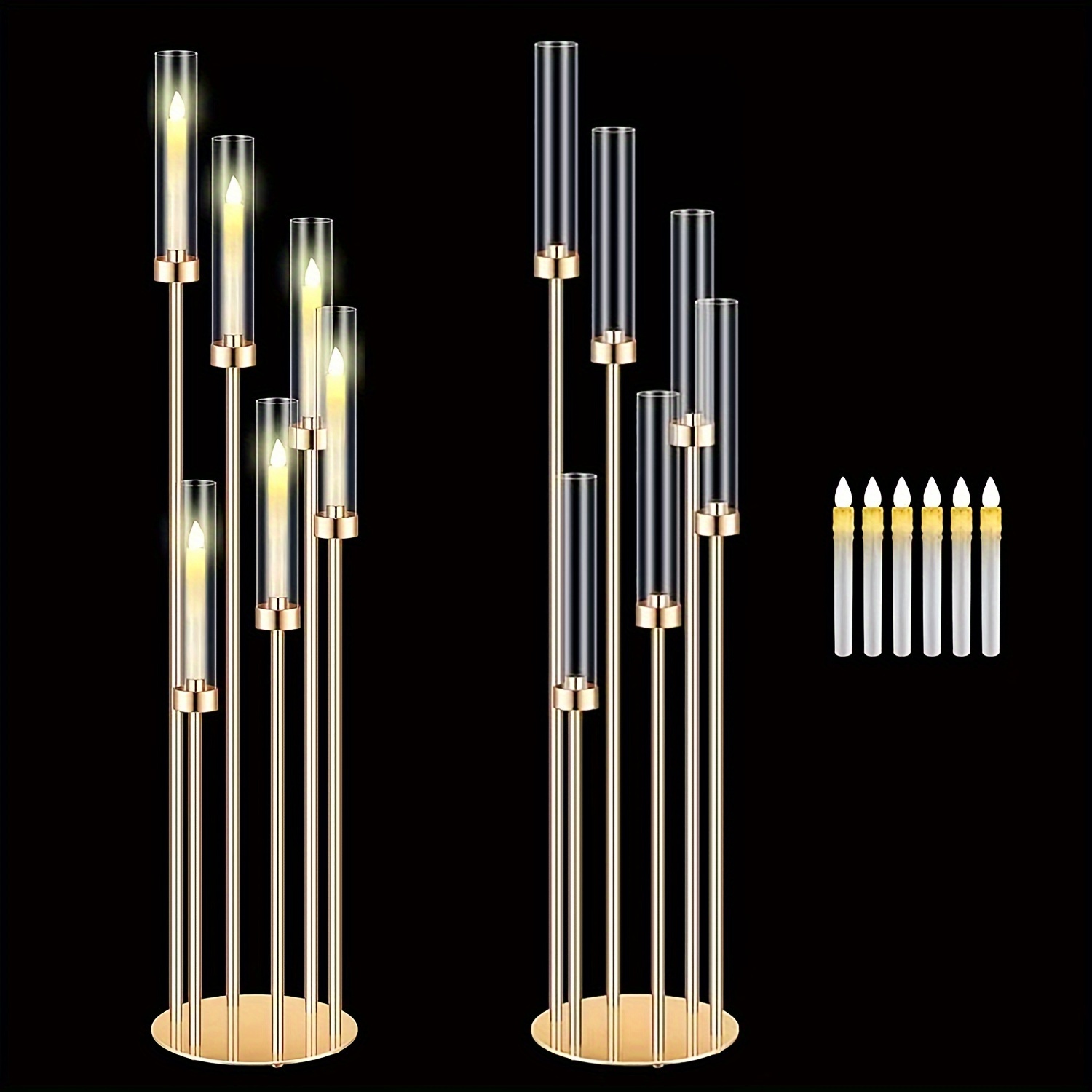 2 Sets Floor Candelabra 6 Arms - đánh giá và giá Holiday Candle Set
