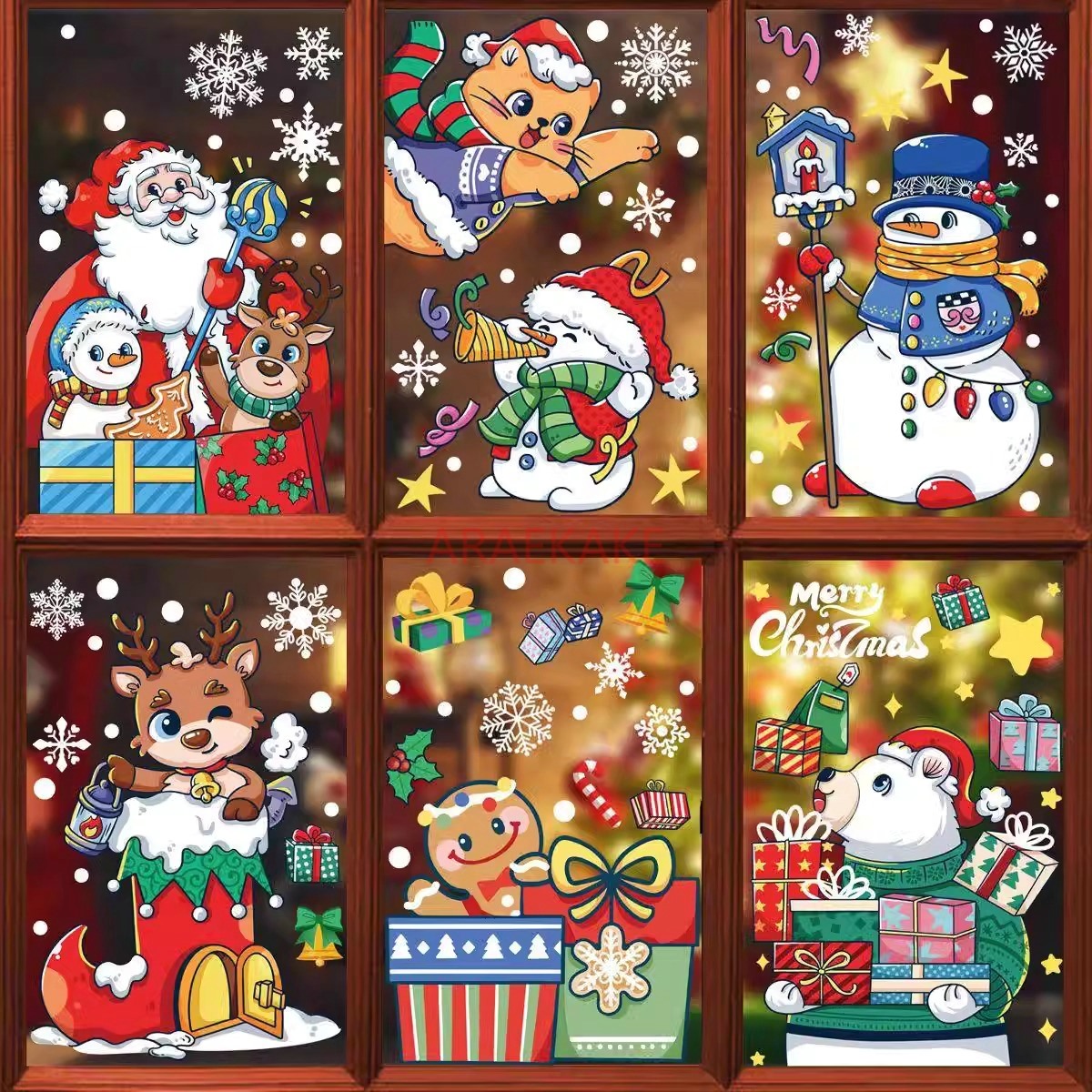 1set Snowman Static Window Sti - đánh giá và giá Snowflake Window Decal