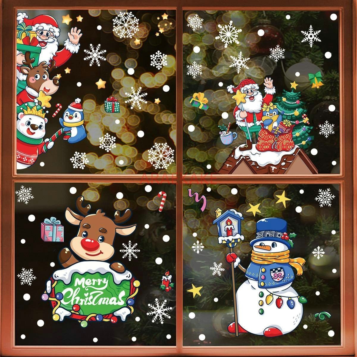 1set Snowman Static Window Sti - đánh giá và giá Snowflake Window Decal
