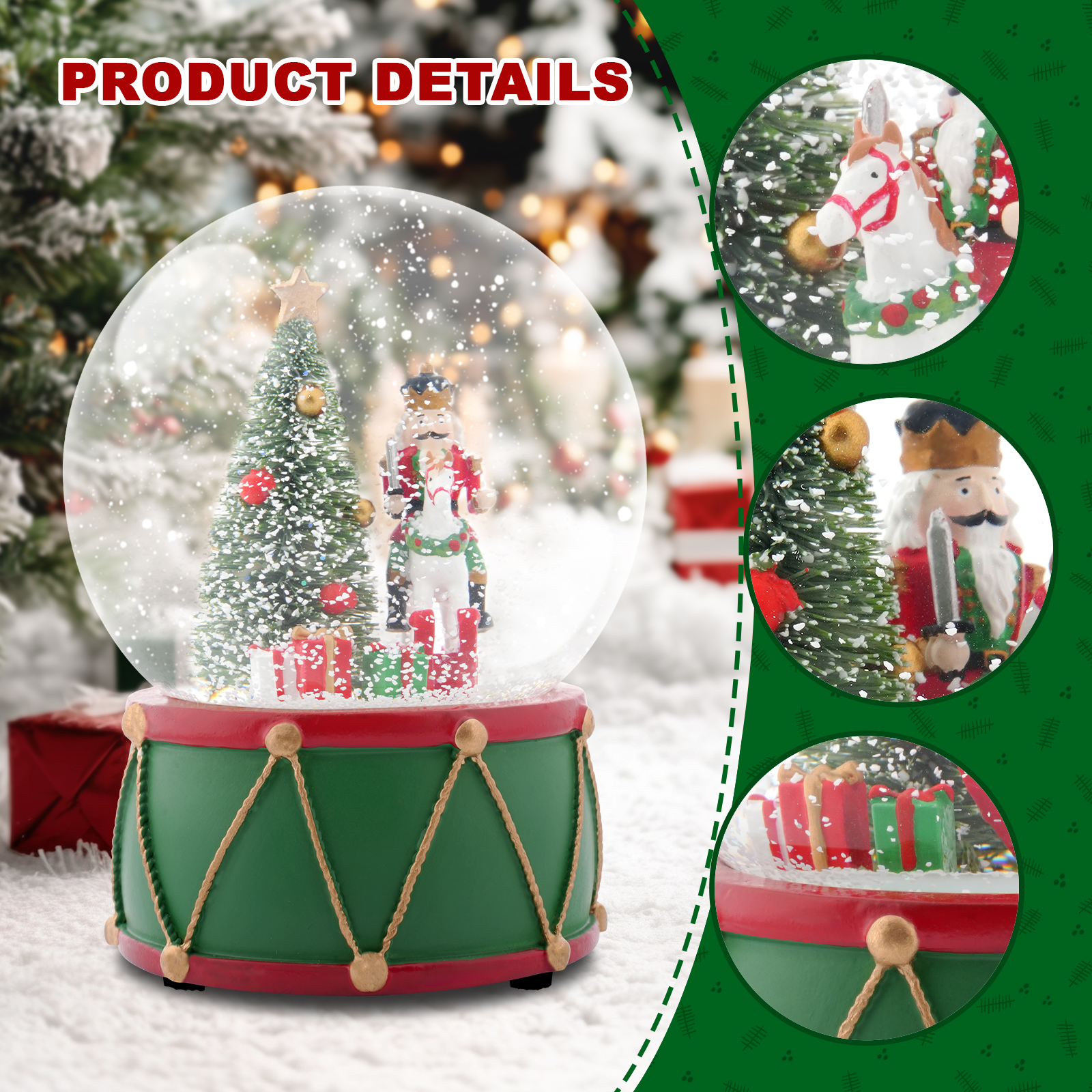 Christmas Music Snow Globe wit - đánh giá và giá Snow Globe Musical