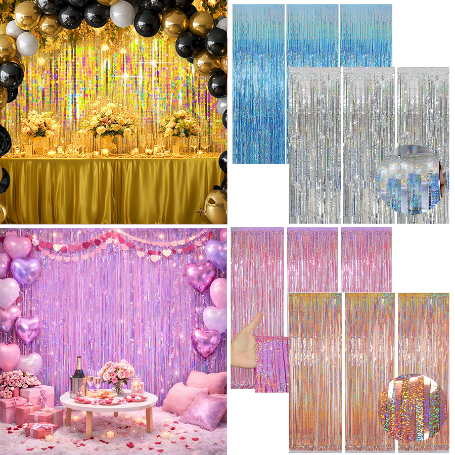 1/2/3Pack Glitter Party Backdr - đánh giá và giá Tinsel Garland Decoration