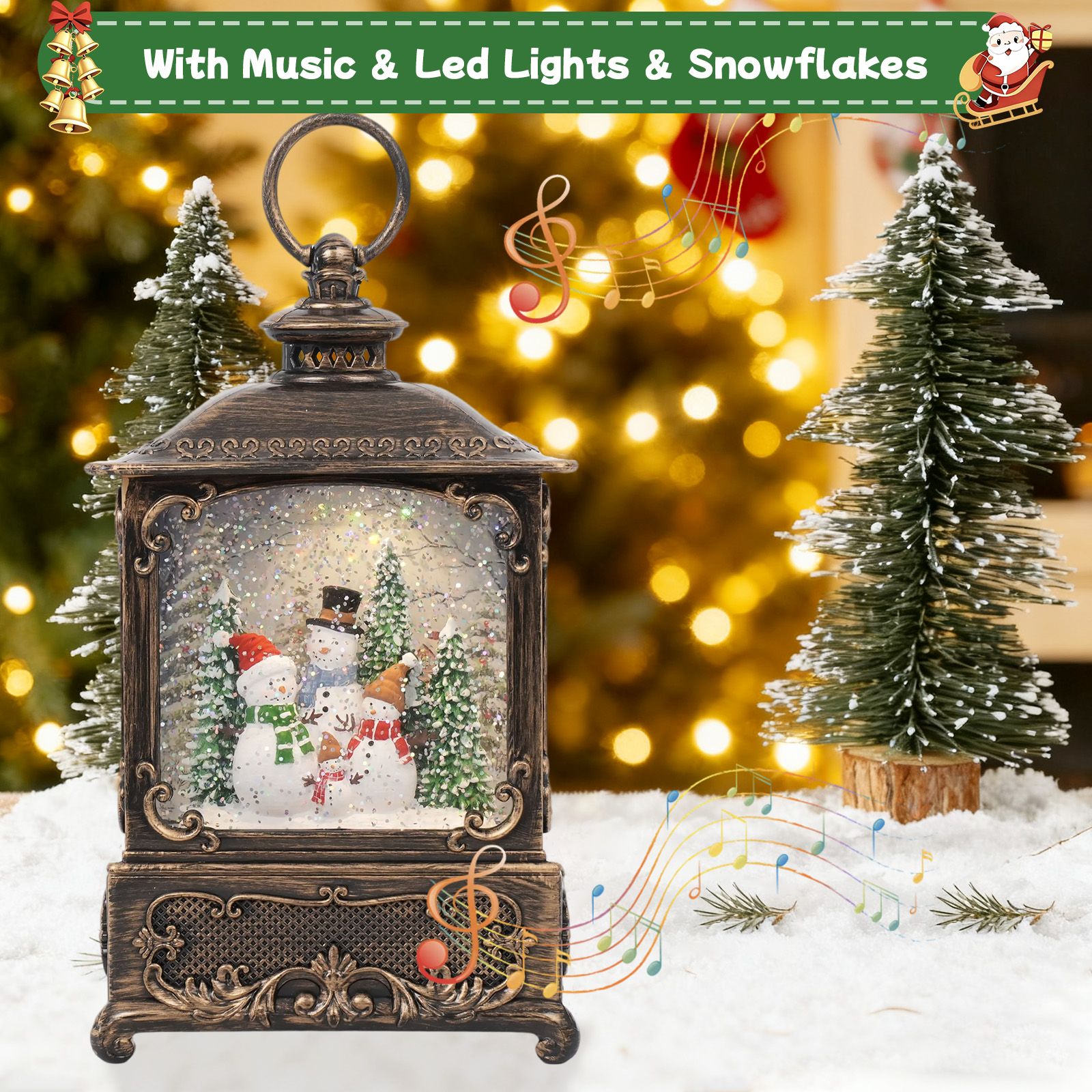 Music Snow Globe Lantern with  - đánh giá và giá Snow Globe Musical