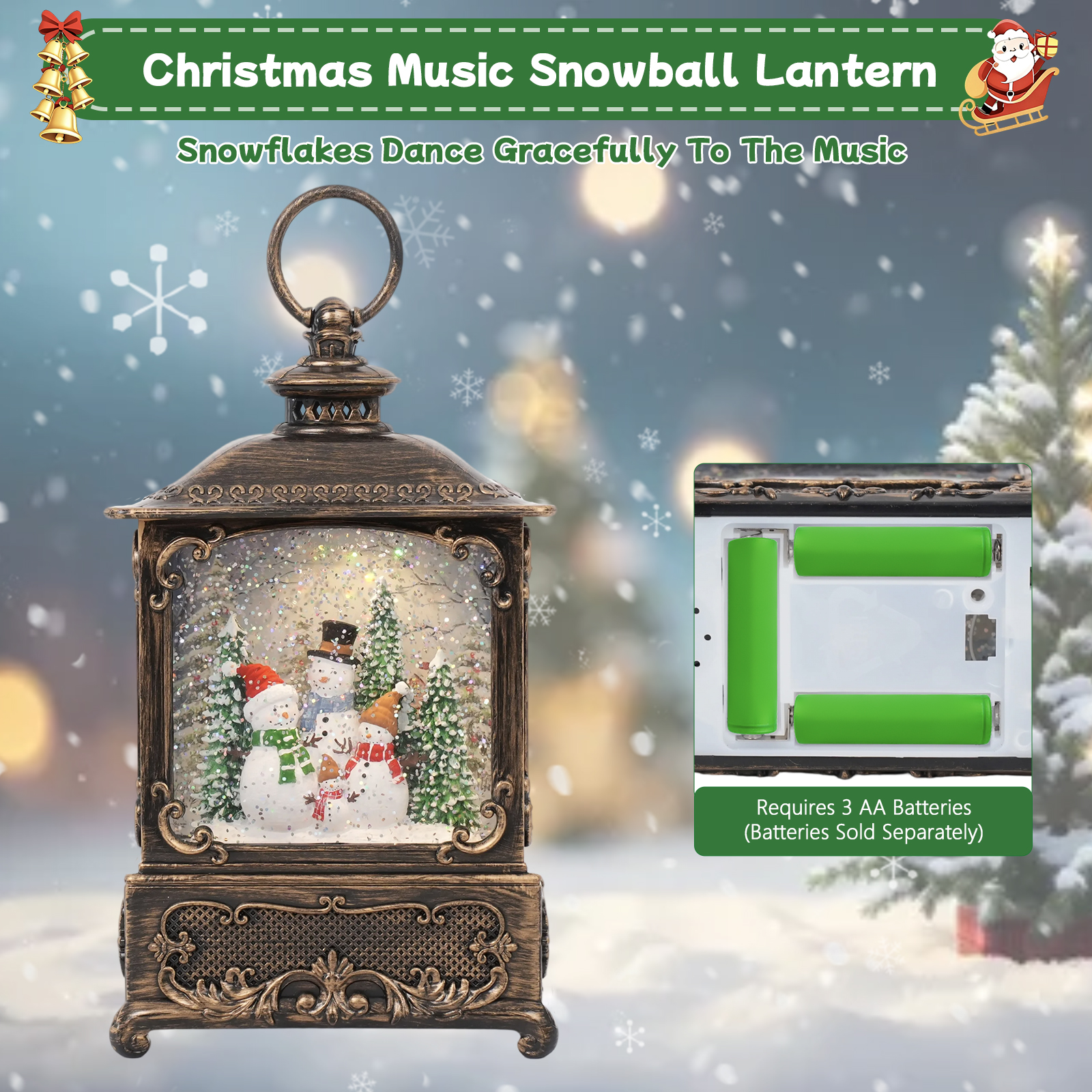 Music Snow Globe Lantern with  - đánh giá và giá Snow Globe Musical