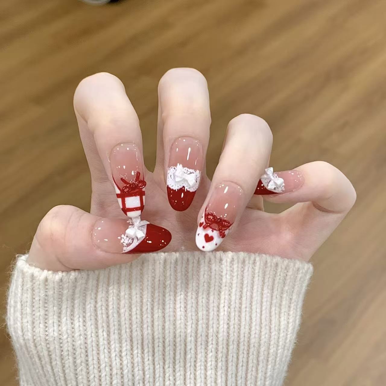 10pcs Handmade Press on Nails  - đánh giá và giá Christmas Throw Blanket