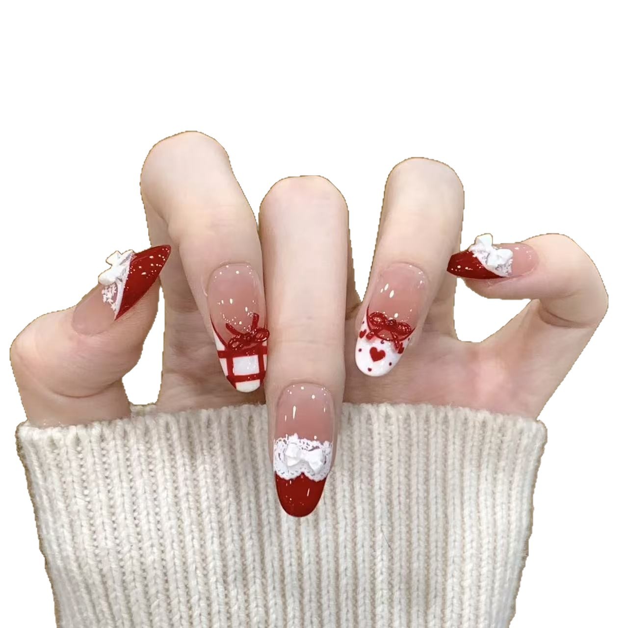 10pcs Handmade Press on Nails  - đánh giá và giá Christmas Throw Blanket