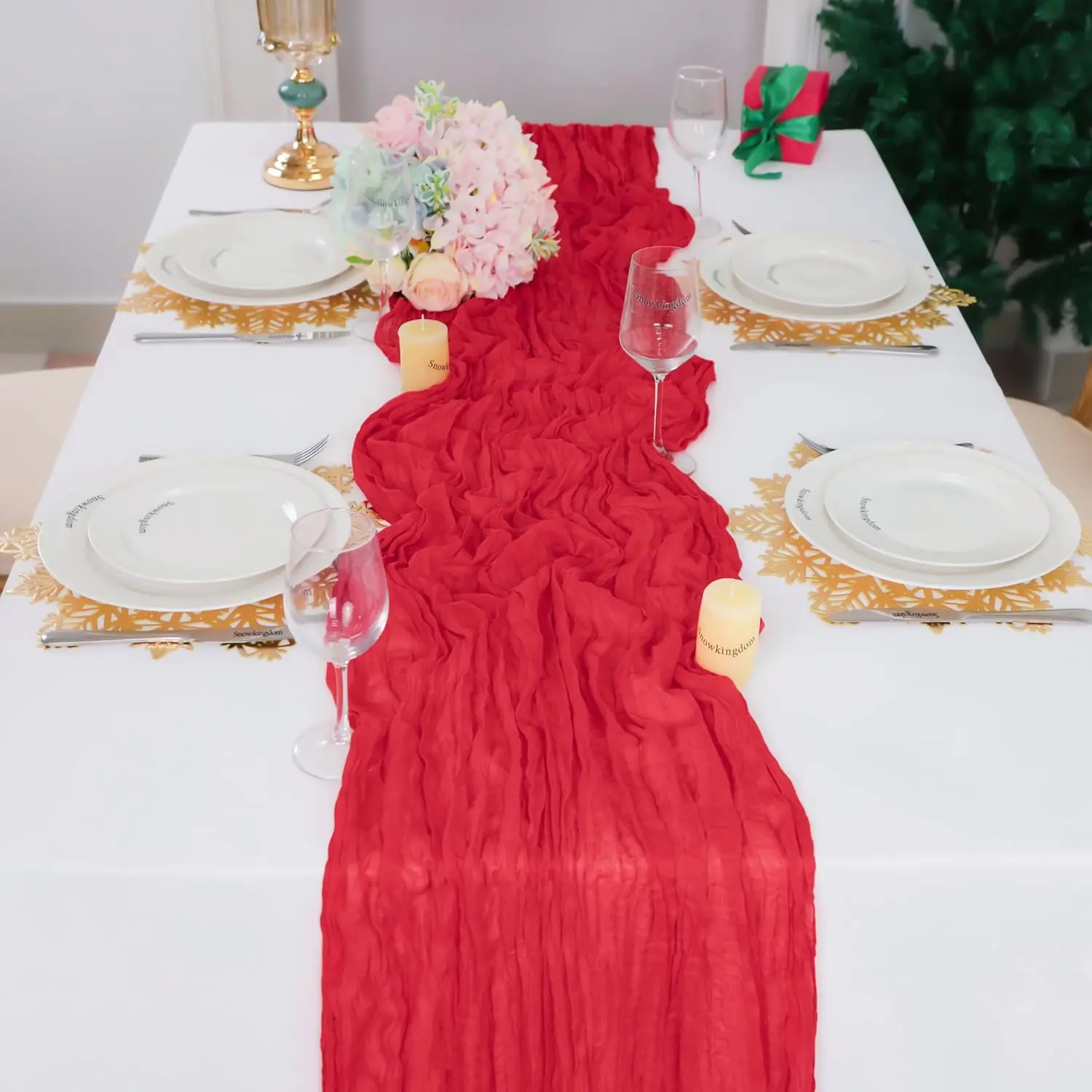 Valentine Red Long Table Runne - đánh giá và giá Christmas Table Runner