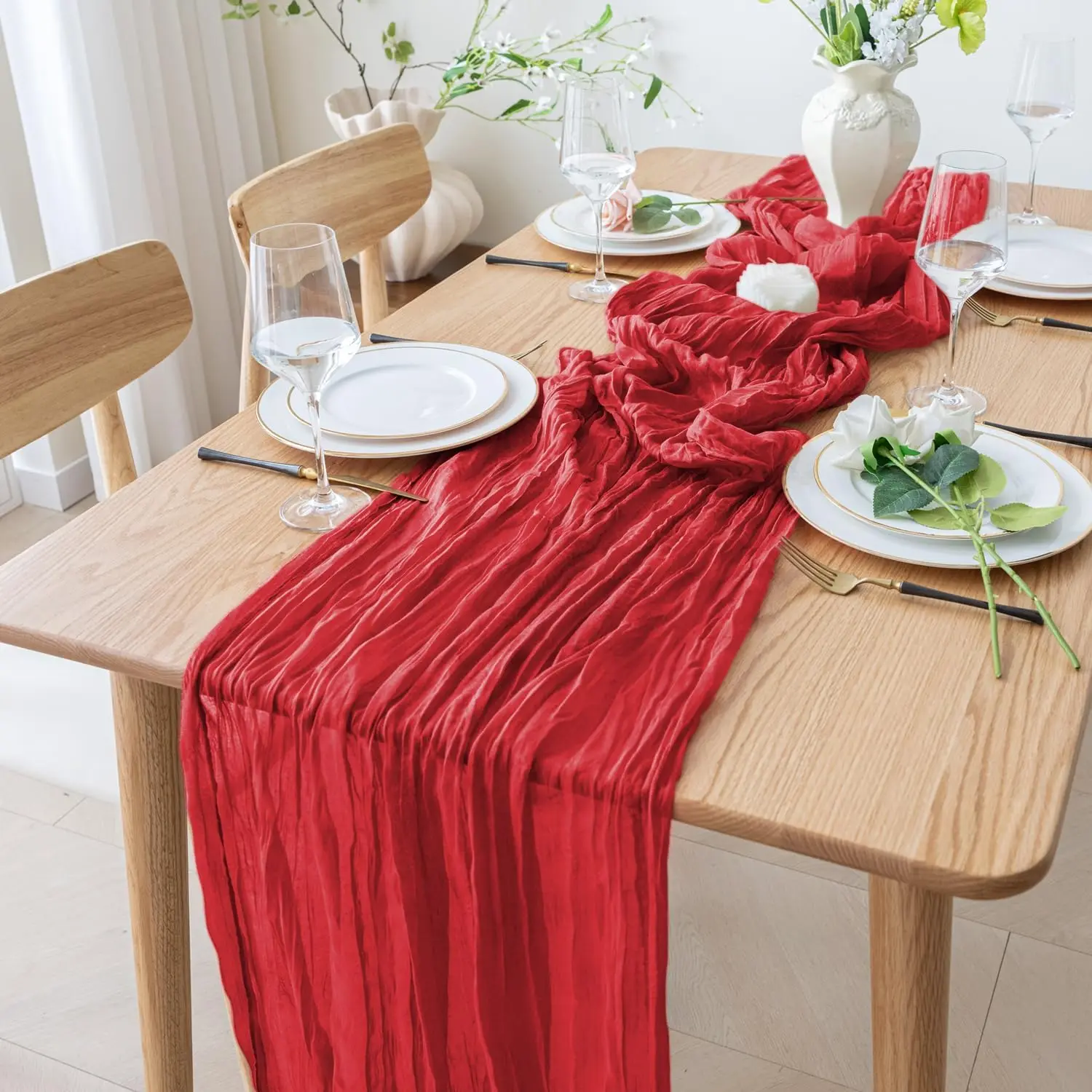 Valentine Red Long Table Runne - đánh giá và giá Christmas Table Runner