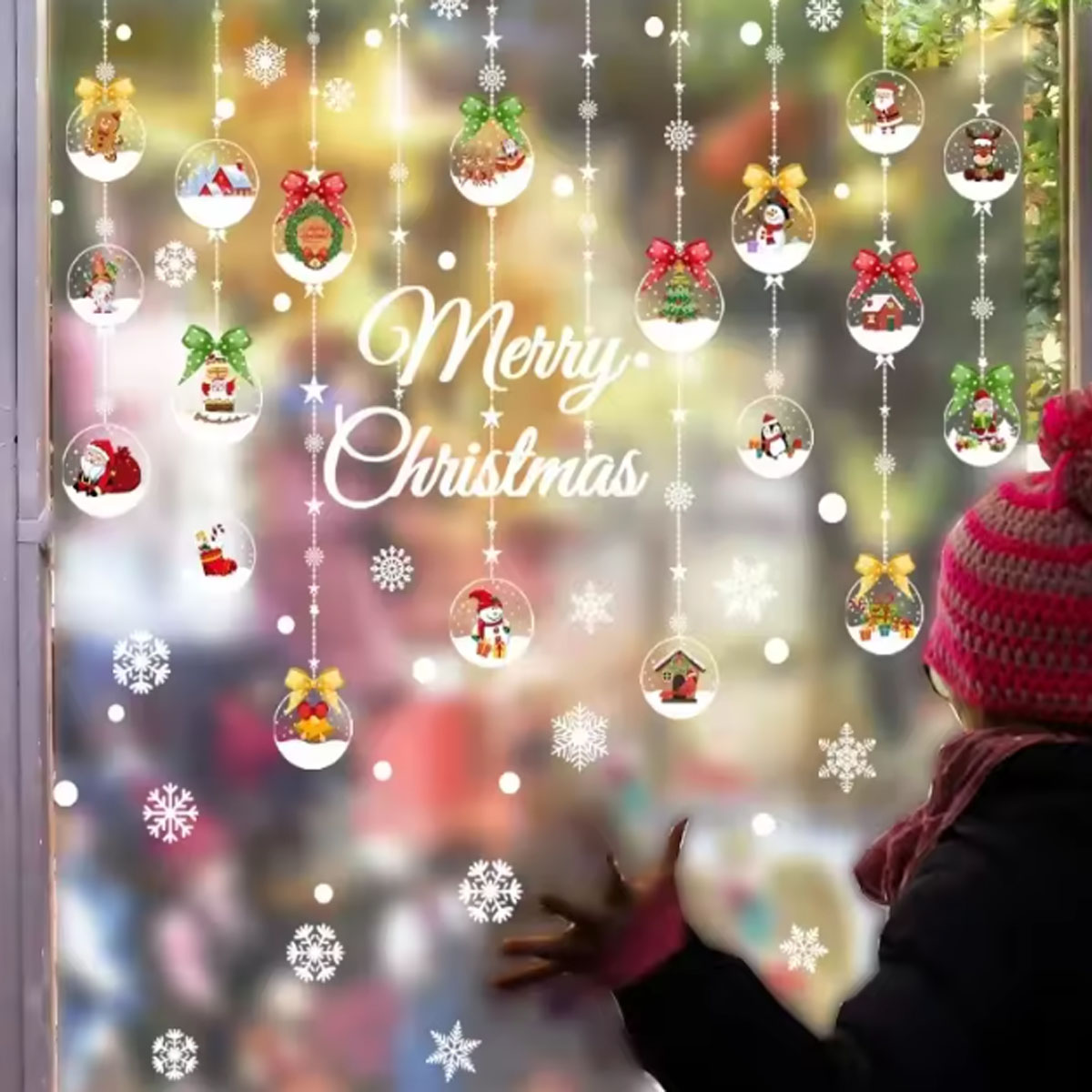 1PC - Merry Christmas Window S - đánh giá và giá Snowflake Window Decal
