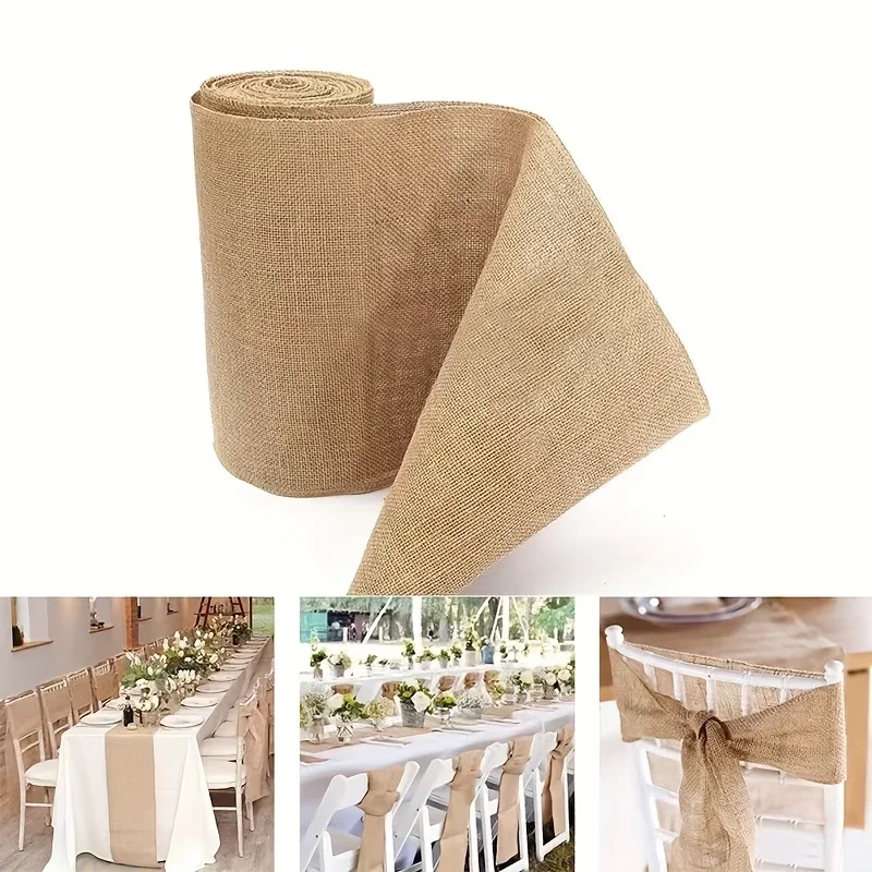 Natural Beige Burlap Roll 30cm - đánh giá và giá Christmas Table Runner