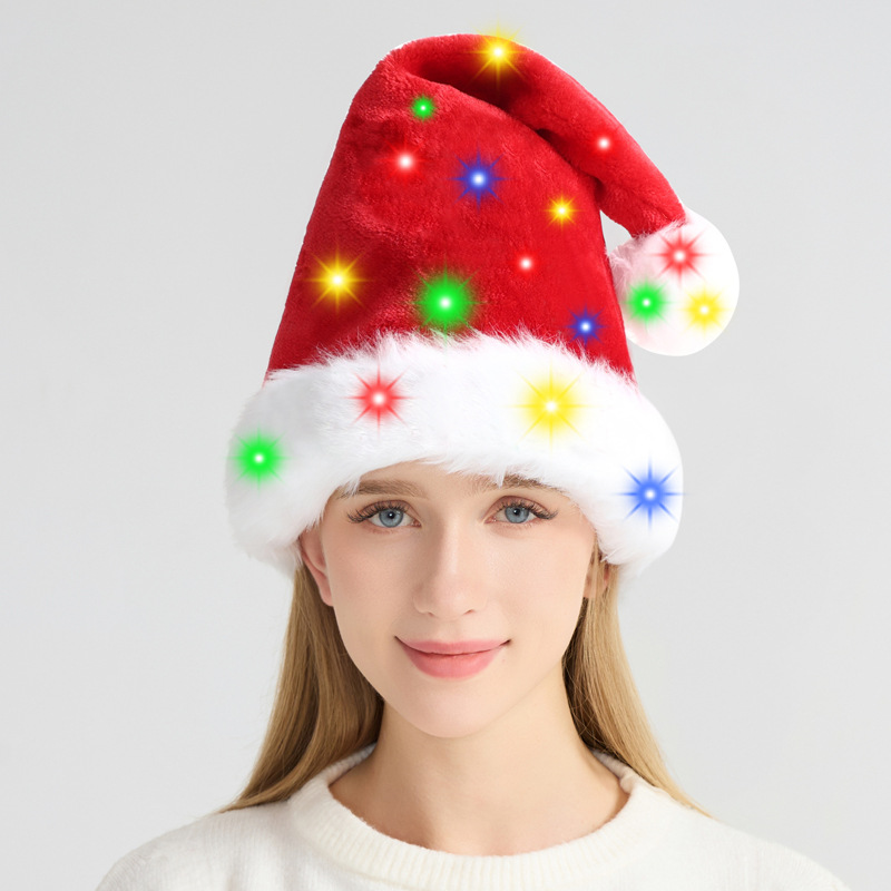 Christmas hat LED light plush  - đánh giá và giá Santa Hat Plush